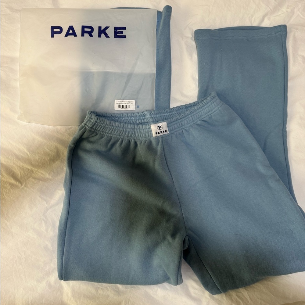 NWT PARKE heritage terry sweatpants in sky blue